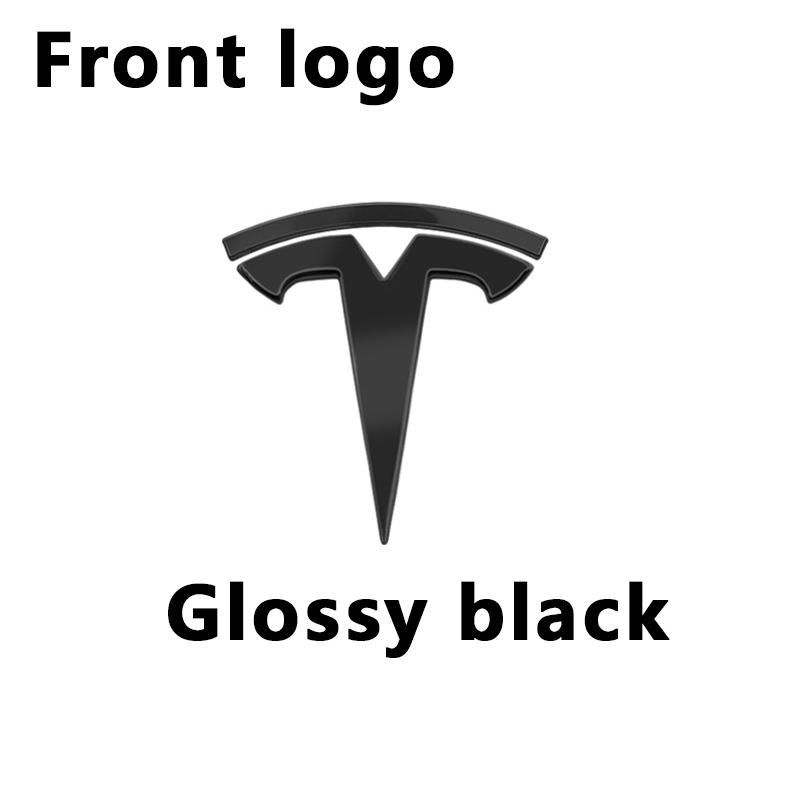 For Tesla Model 3 Model Y Car Logo Badge Car Front Grille Rear Trunk Emblem Head Front Rear Boot Tailgate Sticker Auto Accessory