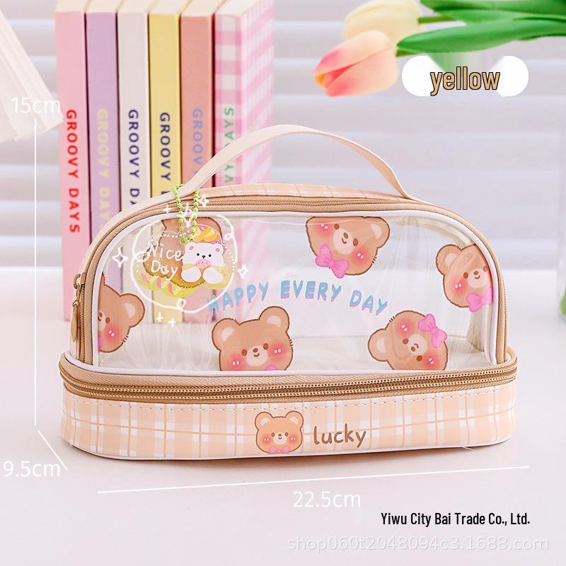 Large Capacity Waterproof Panda PU Pencil Case - Cute Student Stationery Box