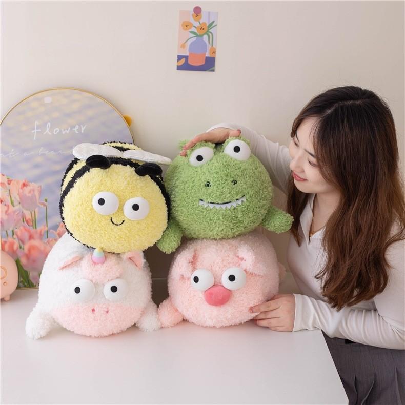 Adorable Plush Animal Dolls In Bee Frog Pig And Unicorn Designs For Kids Gifts