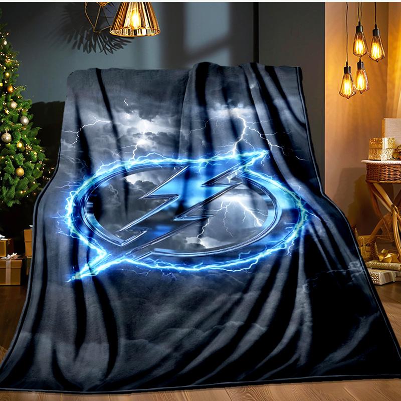 Bay Lightning Hockey Blanket Flannel Throw for Sofa, Indoor, Camping, Living Room, Office, Chair, And Bed Soft Birthday Gift