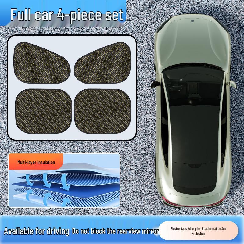 Car Sunshade Heat Insulation Curtains - Opaque Electrostatic Sun Visor