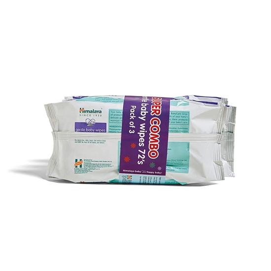 Himalaya Gentle Baby Wipes (72 Count, Pack of 3), White