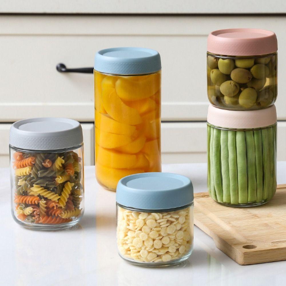 6 ks 10/16/24 oz Sklenice na noční ovesnou kaši Skleněná dóza pro uchování čerstvosti Dóza na skladování potravin Jogurt