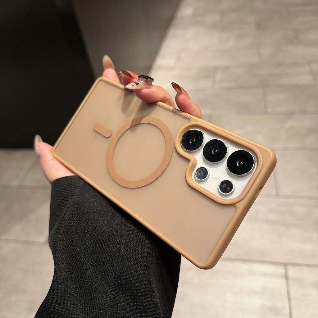 Luxury Matte Translucent For Magsafe Charge Case For Samsung S25 S24 S23 S22 Ultra Plus A56 A36 A26 A16 A55 A35 Frosted PC Cover