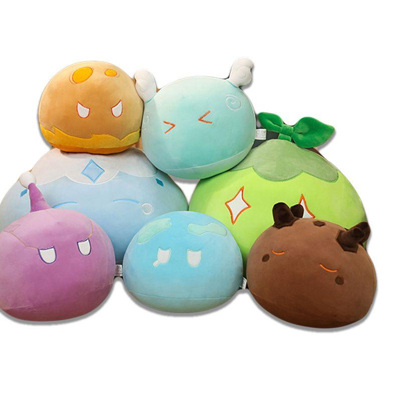 Impact Slimes Genshin Plush Toy Stuffed Doll Pillow Cushion Anemo Geo Cryo Pyro