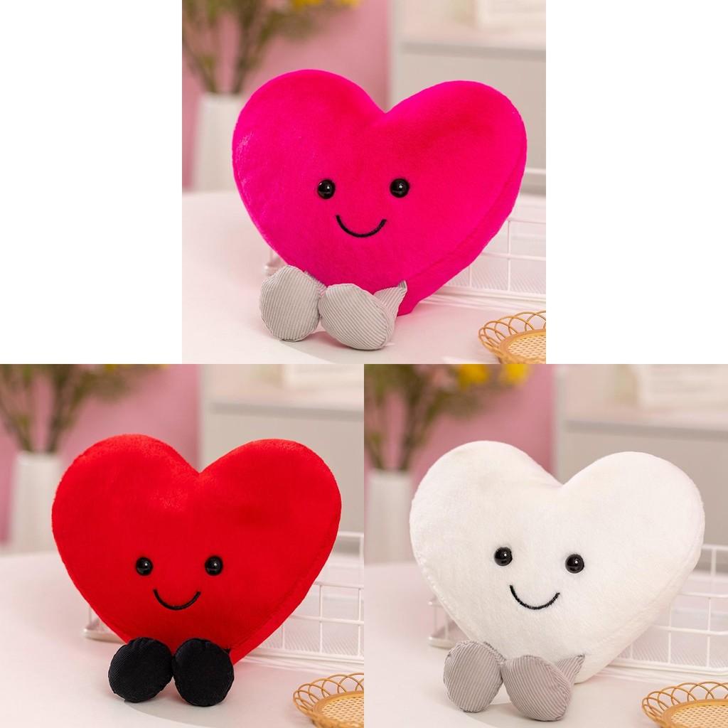 Tre Kjærlighetsfarger Hjerte Plysjleketøy Tegneserie Utstoppet Dukke Soverom Gave Dekorasjon