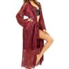 Plus Size Lace Trim Long Robe - Sexy Nightgown Lingerie for Women