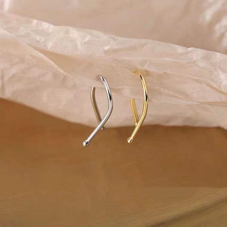 

Минималистичные серьги в корейском стиле: Модные, универсальные повседневные аксессуары для женщин. pair золотой