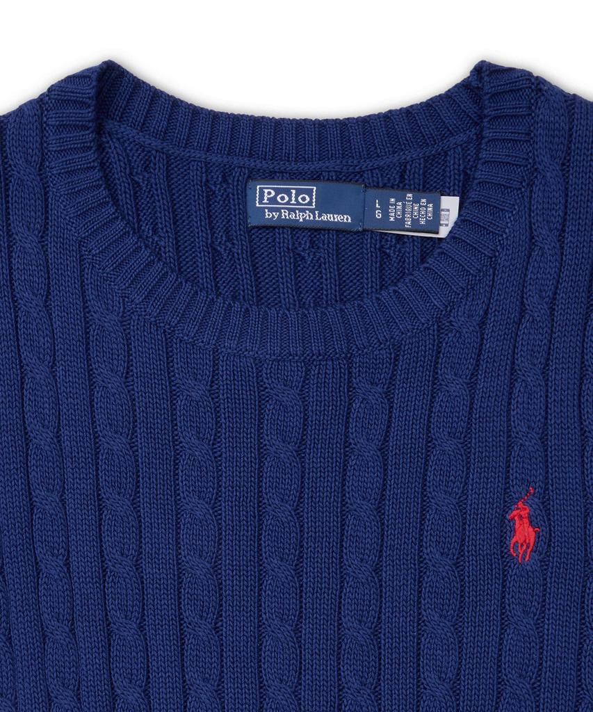 POLO RALPH LAUREN [W] Cable Knit Cotton Short Sleeve Sweater - Blue
