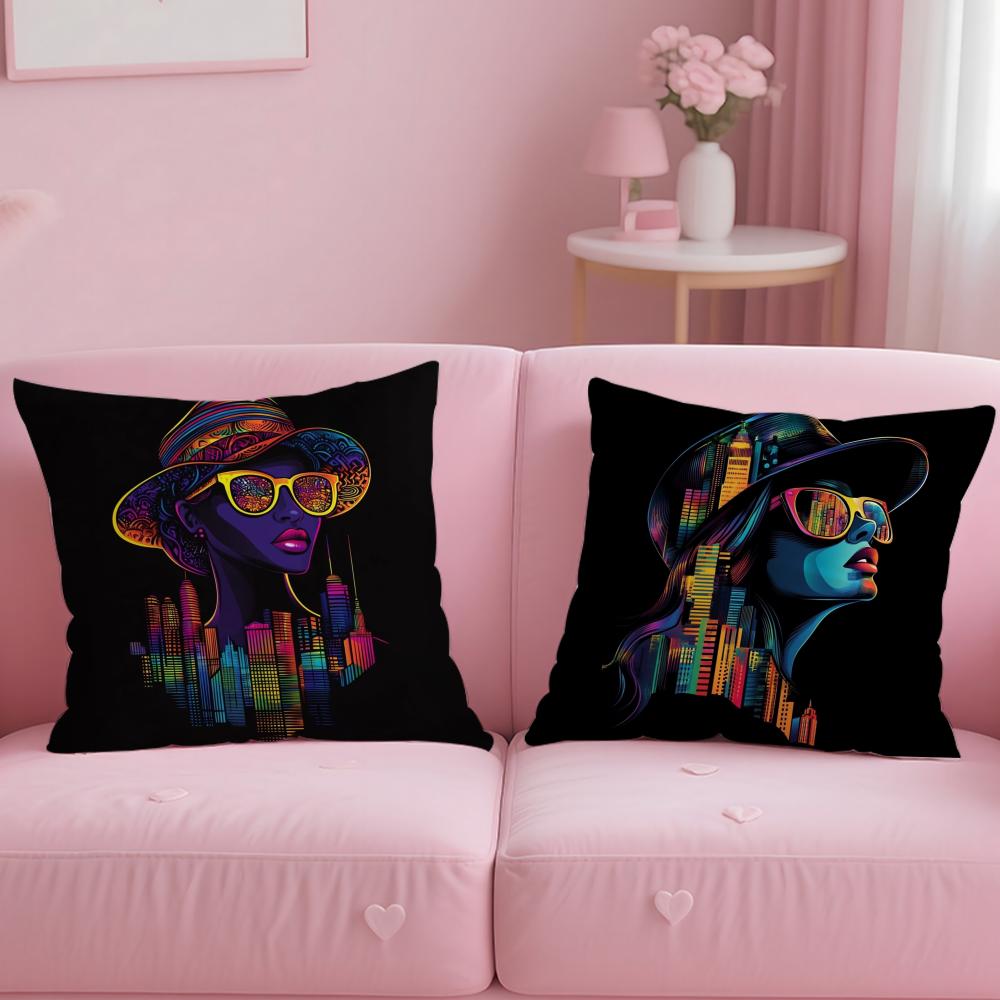 Luxurious illustration spell Pillow Case Soft Plush Fabric DoubleSided Printed Cushion Cover Warm Winter Sofa Pillow Case