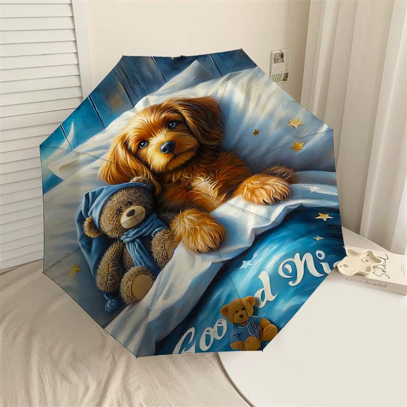 

1PC Good Night Automatic Open/Close Umbrella with Windproof, 8-Rib Sturdy Canopy, Durable Ribs, Fashionable Design, Outdoor Accessory, Fun Prin, Holid