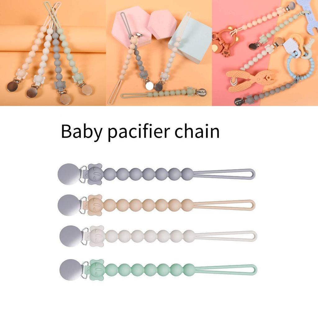 One-piece Infant Pacifier Holder In Food-grade Silicone