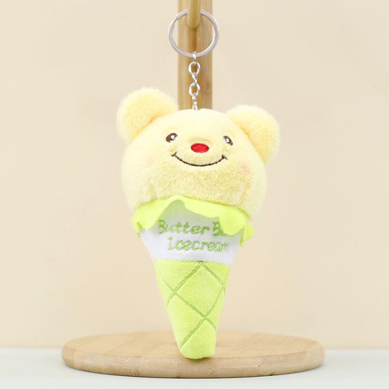 

Плюшевый мишка-мороженое, брелок, милый и мягкий, пушистый аксессуар для сумки в виде животного светло-зеленый