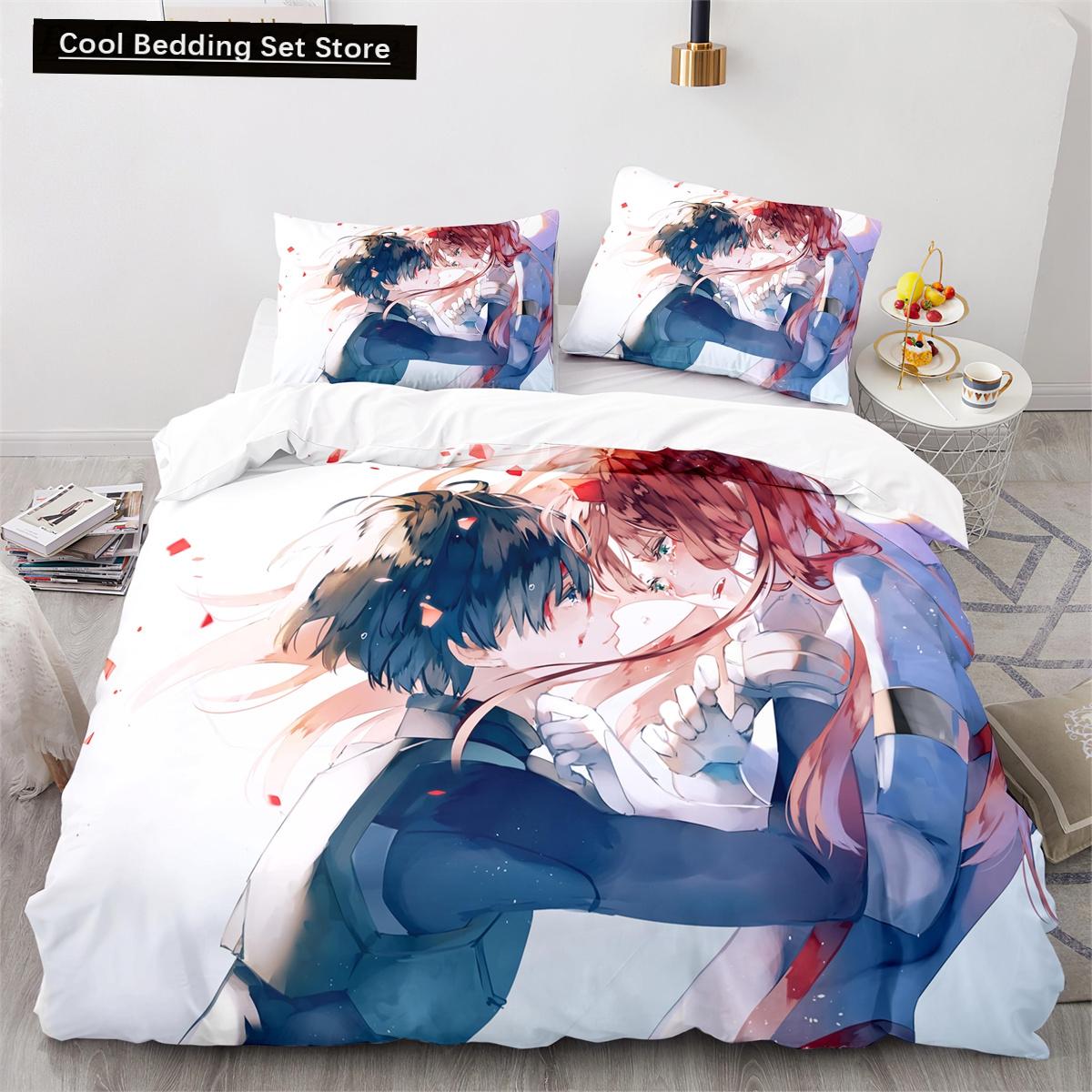 

Comforter Darling In The Franxx Anime With Polyester Teens Kids Bedding Set Full Queen King Size Comforter (quilt)-EU Single(135*200cm)3pcs
