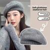 Wool Knitted Beanie Cap Solid Color Painter Hat Retro Mohair Beret  Girls
