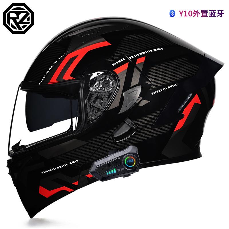 Orz Men's And Women's Electric Motorcycle Helmets Personalized Bluetooth Full Helmet Electric Scooter Motorcycle Four Seasons Warm Helmet
