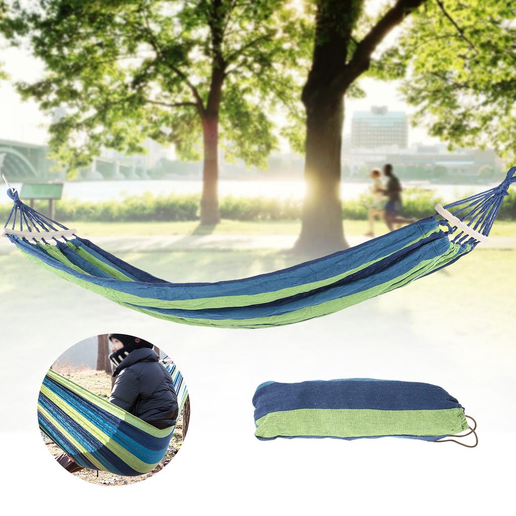 Leichte Campinghängematte Tragbare Outdoor-Reisehängematte mit Hartholz-Spreizstange