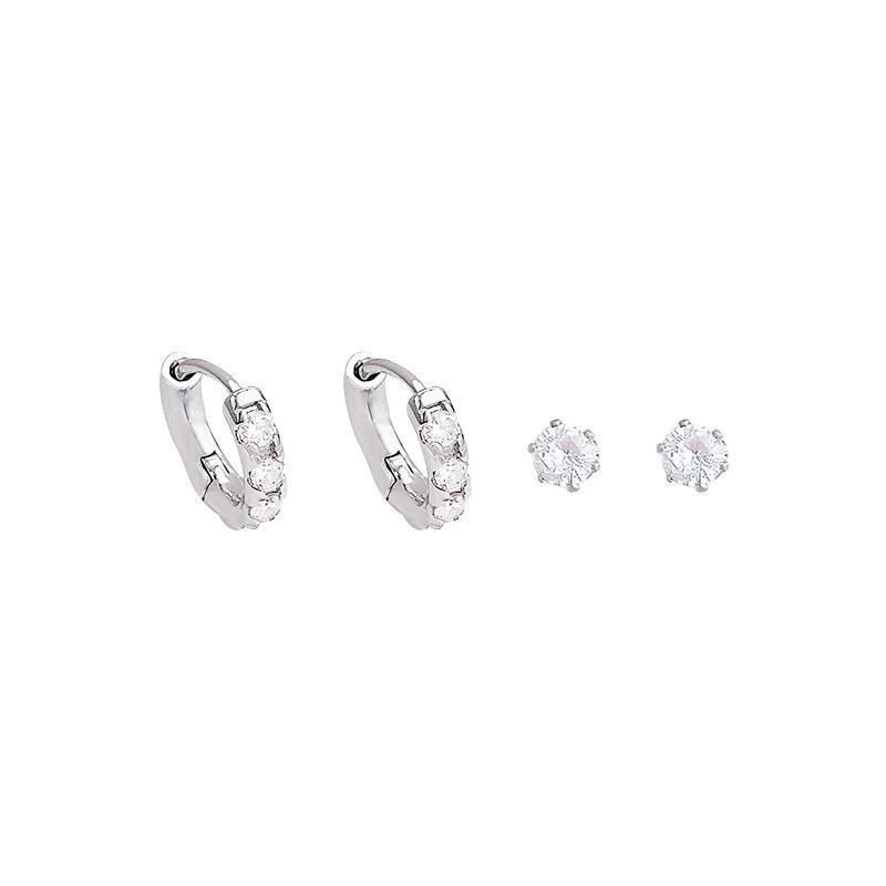 Korean Hot-Selling Exquisite Zircon Earrings & Ear Piercing Set