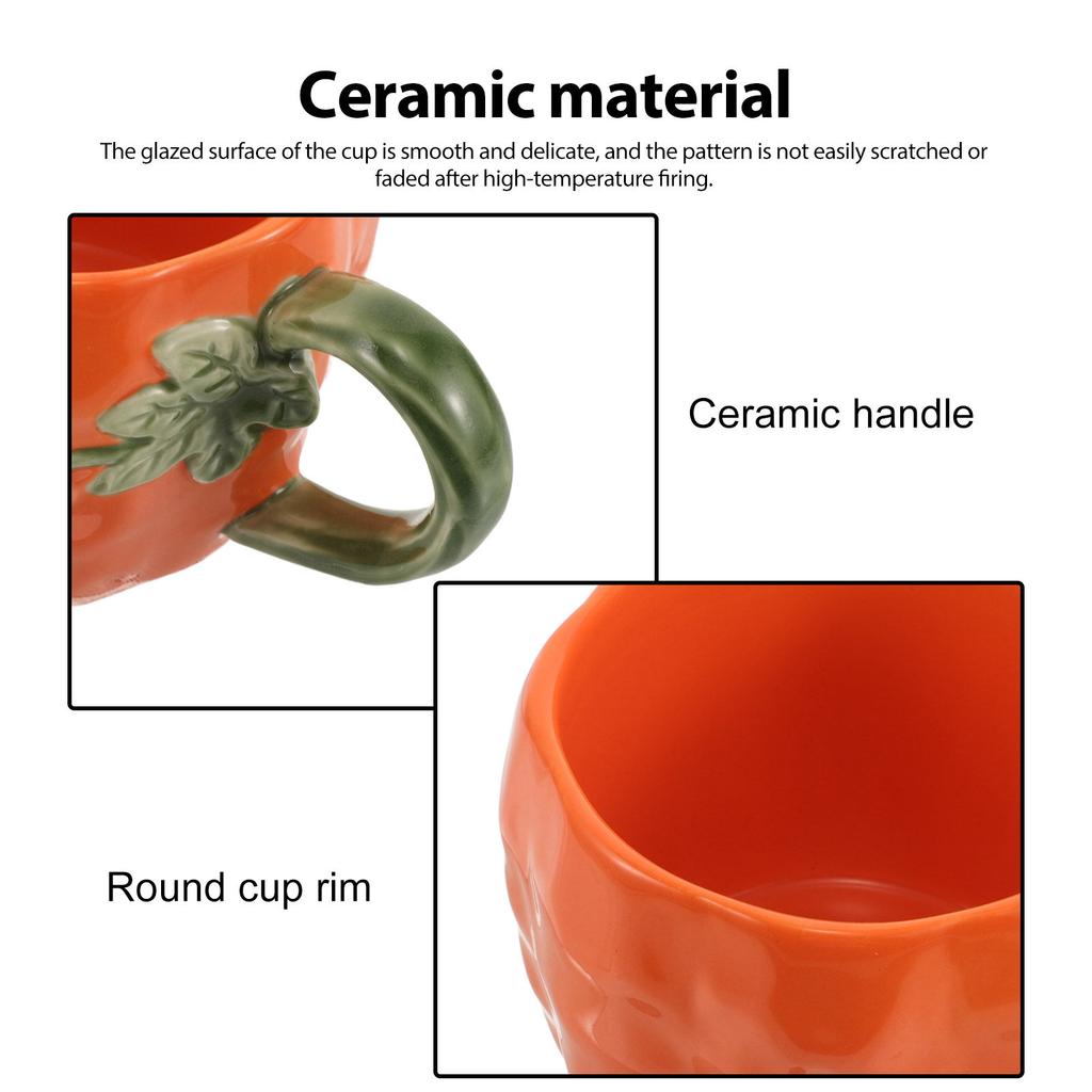 Pumpkin Mug Creative Coffee Cup With Handle Ceramic Cup Spooky Fall Decor For Latte Cappuccino Hot Cocoa Birthdays Men Women