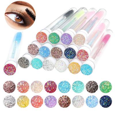 Brosse à cils et sourcils, baguettes de Mascara, Tube en diamant, poignée en cristal, applicateur de cils + 3 pièces