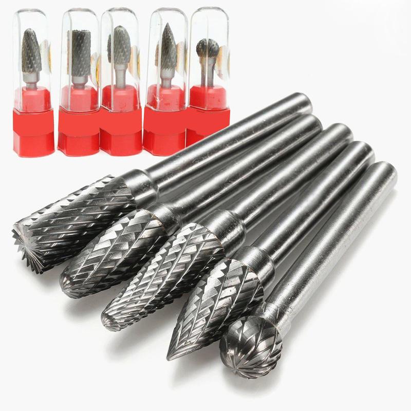 10PCS 3 x 6 mm Tungsten Steel Carbide Burrs Rotary Cutter Files Engraving Tool