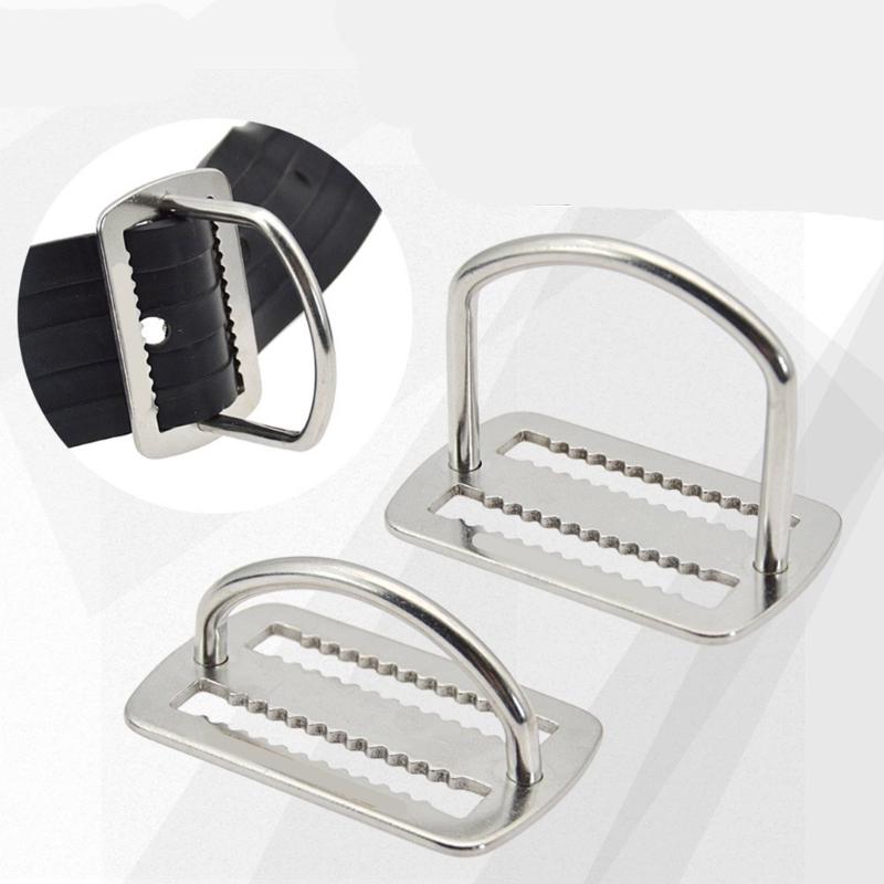 Scubas Diving Sidemount Webbings Strap Fixing Buckles Stainless Steel Knurled Buckles for Underwater Equipment