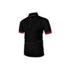 Men's Color Block Shirt Collar Short Sleeve T-shirts, Summer Casual Tops