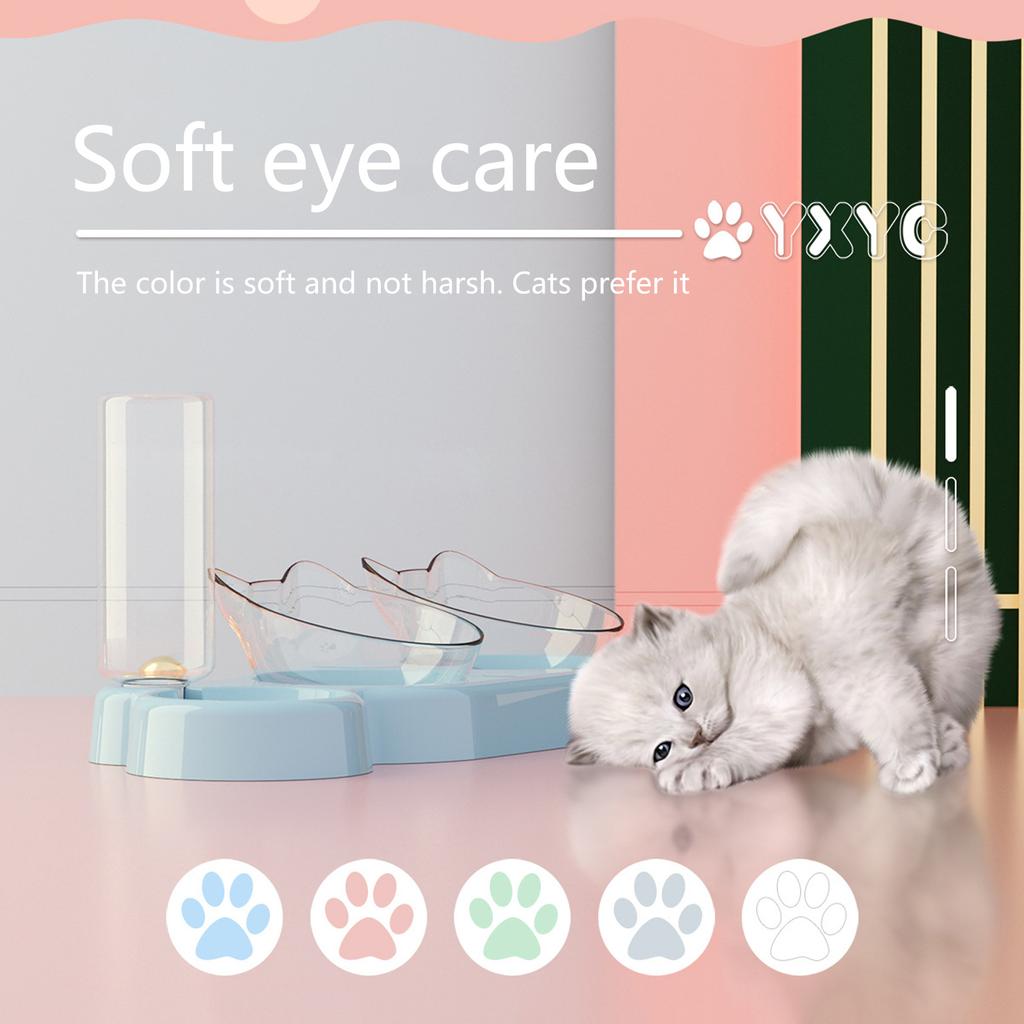 Innovative Pet Automatic Water Dispenser with Double Bowls for Feeding and Drinking Transparent Bowl for Cats and Dogs