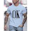 'It's Okay, Don't Worry 'Men's Casual Slightly Stretched Round Neck Pattern Cotton T-shirt Summer Men's Clothing