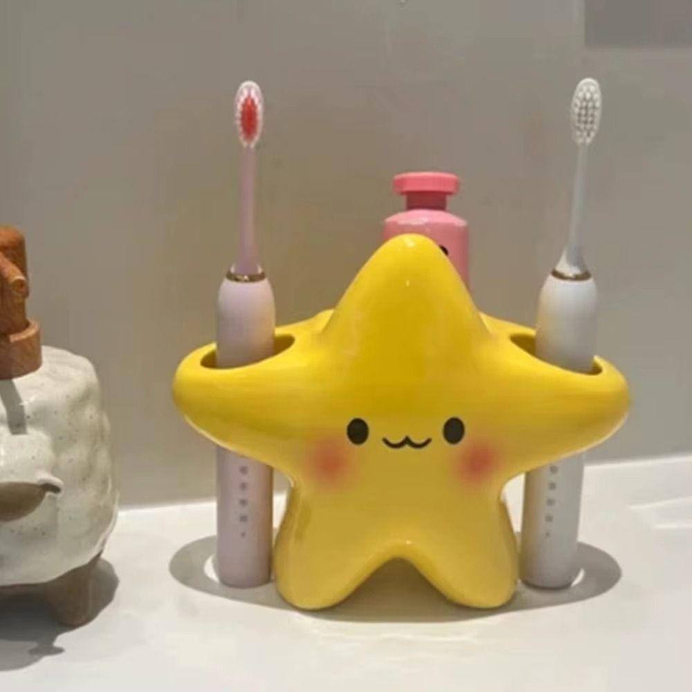 Cartoon Star Electric Toothbrush Holder Ceramic Toothpaste Rack New Toothbrush Storage Rack