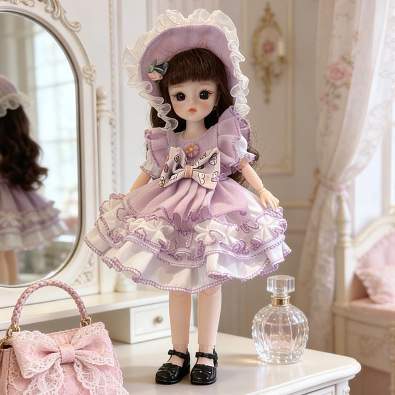 30cm Lolita Doll Outfit Set 6-Point BJD Dolls Clothes Only Non-Plush Toy Girls Ages 4-6