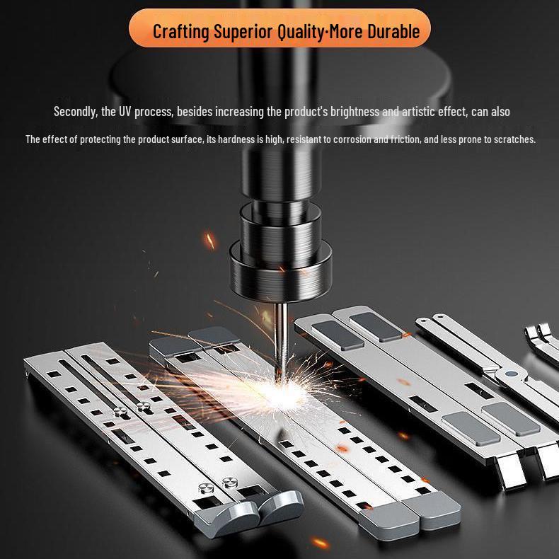 N8 Aluminum Alloy Laptop Stand: Adjustable, Foldable, Double-Layer Riser with Heat Dissipation.