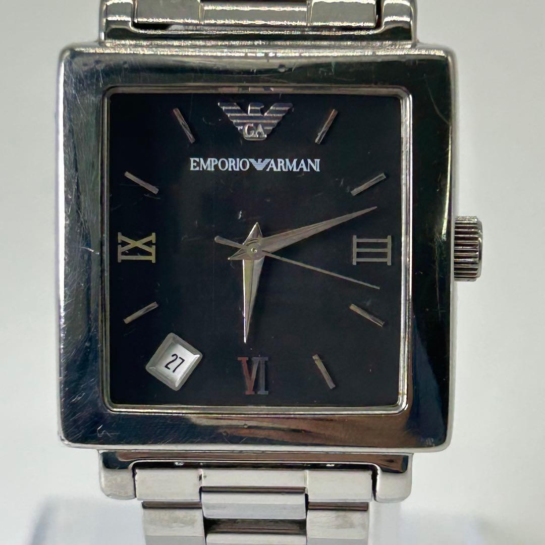 Used Emporio Armani watch AR-5303 square black dial working item
