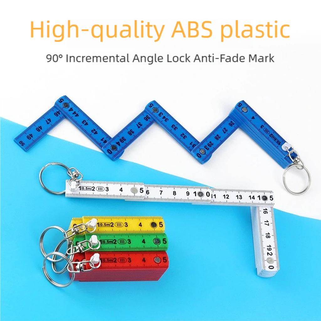 Portable 0.5M Plastic Folding Ruler ABS Construction Double Side Scale for Precise Measurement In Crafts Design