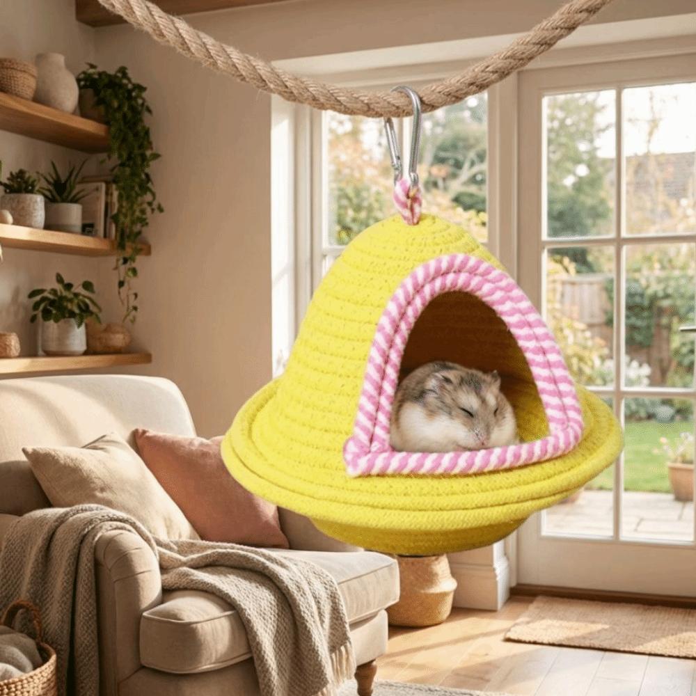 Windproof Parrot Hammock Handmade Weave Bird Hanging Bed Parrot Bed House All Season