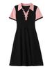 Color-Block Chic Plus Size Two-Piece Look Dress - Short Sleeve Summer Fashion for Women