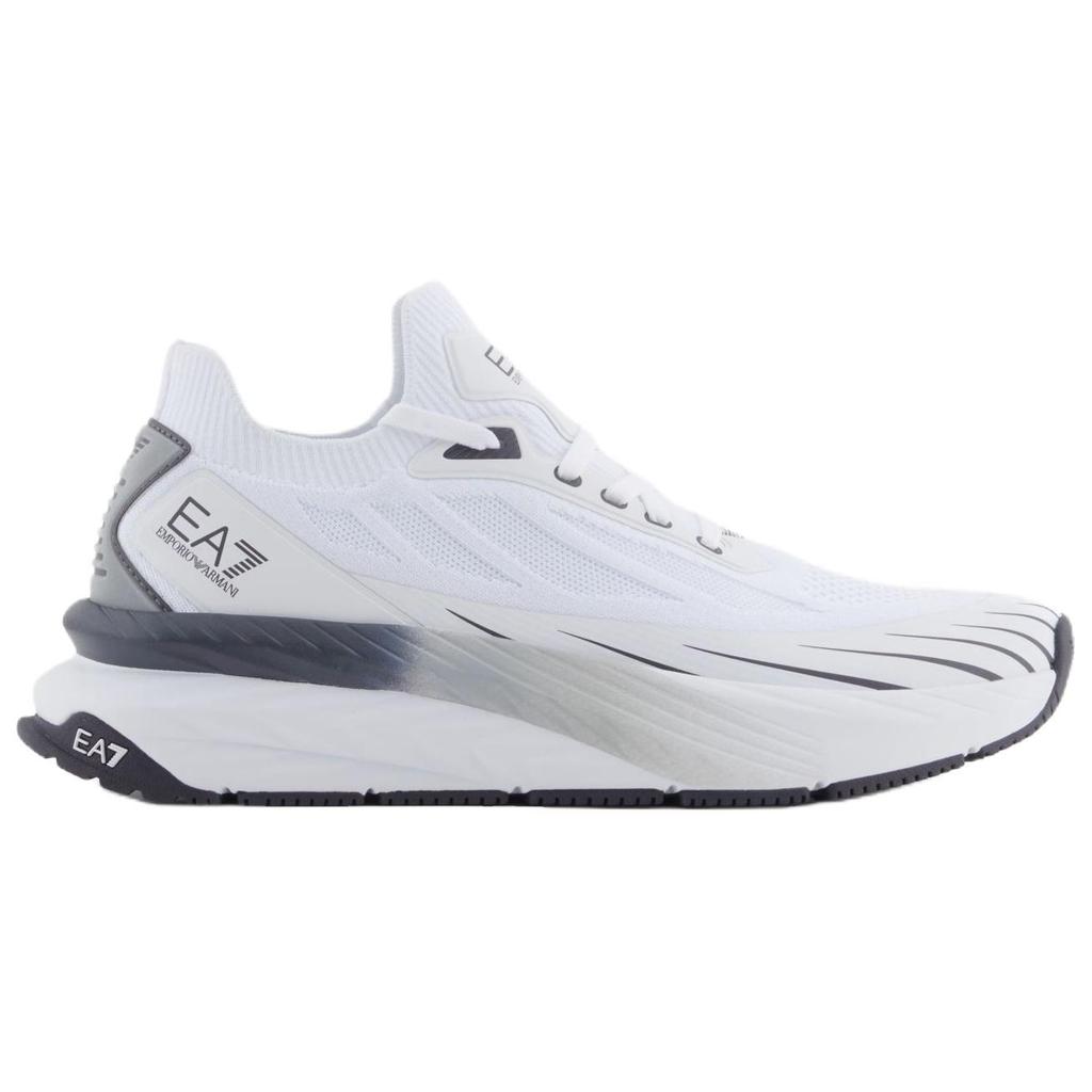 Emporio Armani EA7 Crusher Distance Knit Lace-Up Round-Toe Low-Top Casual Shoes Women Sneakers White X8X176XK377U477