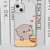 Funny Cartoon Heart Cat Paired Couple Phone Case for IPhone 11 12 13 16 15 Pro Max Mini X XS 7 8 14 Plus SE2 Clear Lovers Covers