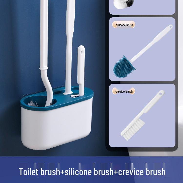 2023 Wall-Mounted Toilet Brush Set - No Dead Corner Cleaning Tool