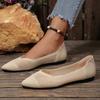 Princess shoes 2025 new single shoes women's color matching hollow knitted flats flying knitted soft sole large size women's shoes 43