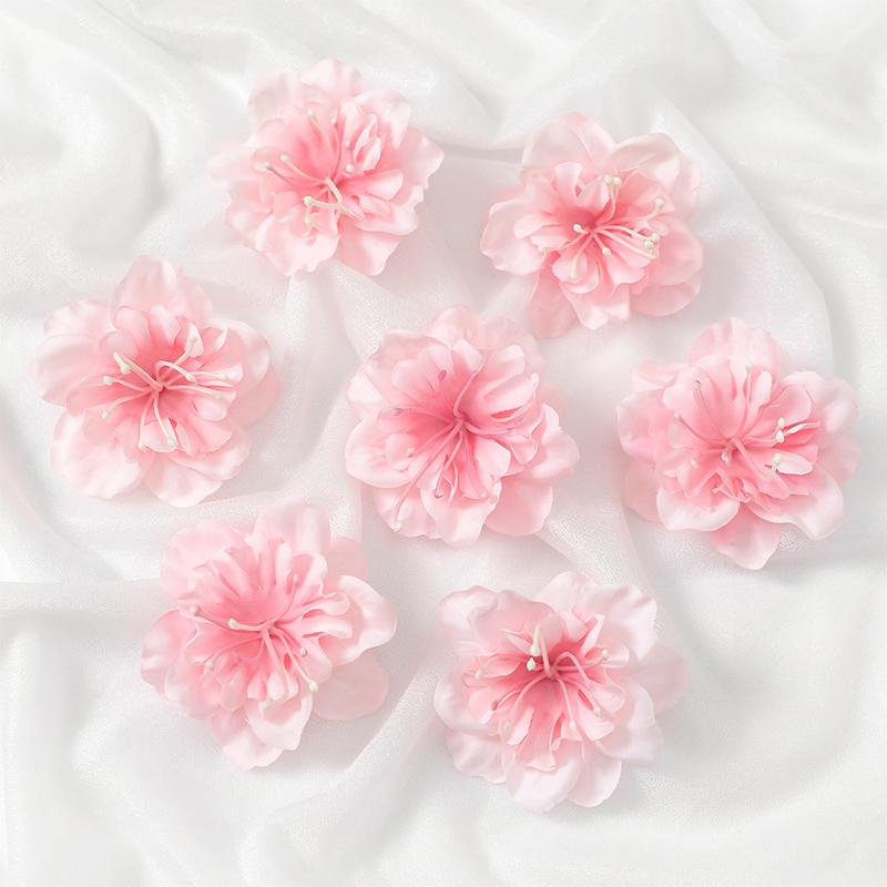 10/20Pcs 6cm Silk Artificial Cherry Blossom Head for Home Room Dceoration Bridal Wedding Decoration DIY Wreath Accessories