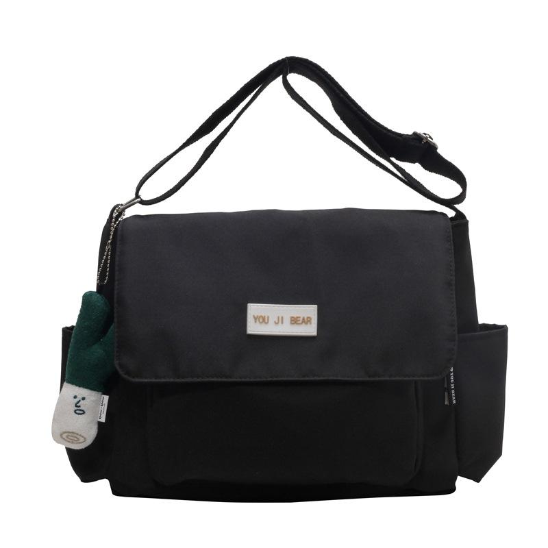 Spring New Nylon Big Bag Student Class Shoulder Messenger Bag Fashionable Simple Cute Satchel Bag