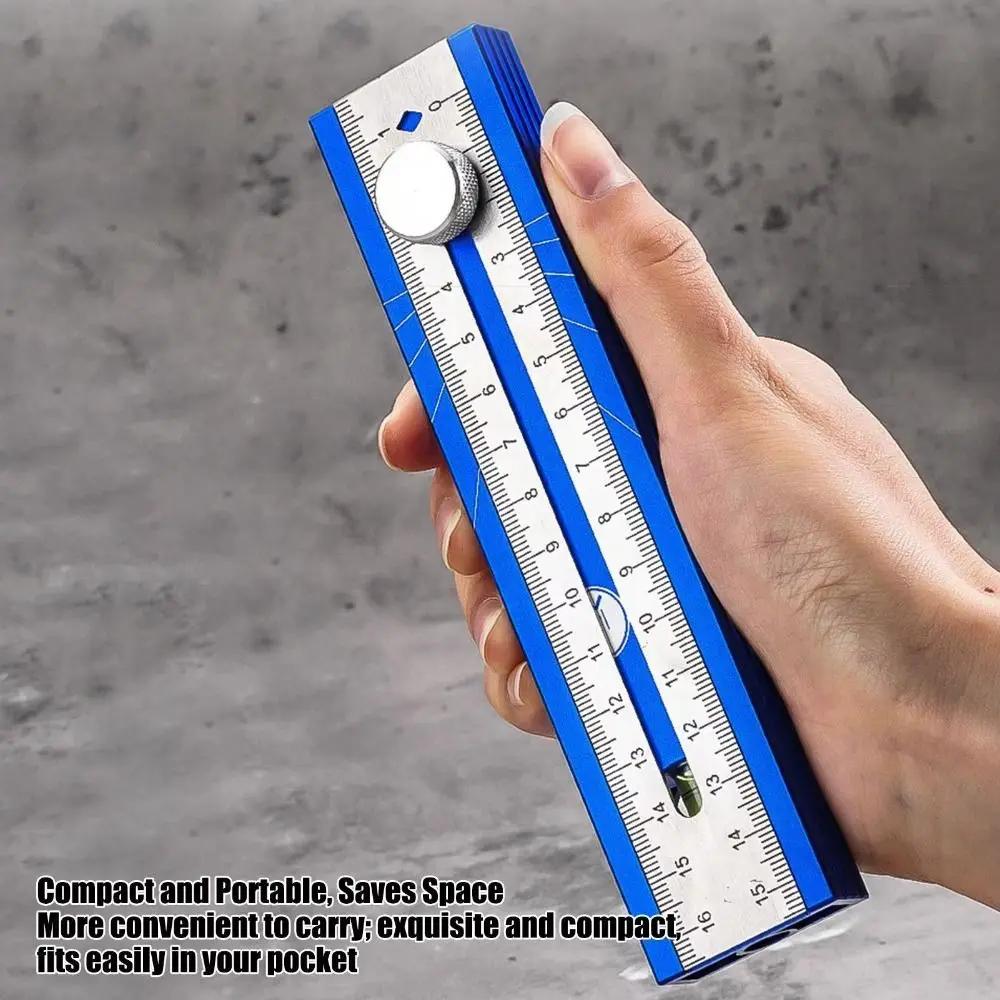 Adjustable Knob Scriber Marking Tools Bubble Level Multi-Function Precise Leveling Tools Aluminum Alloy Multiple Scales