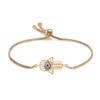 Gute Qualität Zirkonia Hamsa Hand Böser Blick Anhänger Armband Damen Herren Hand Fatimas Glück Schutz Rote Blaue Schnur Schmuck