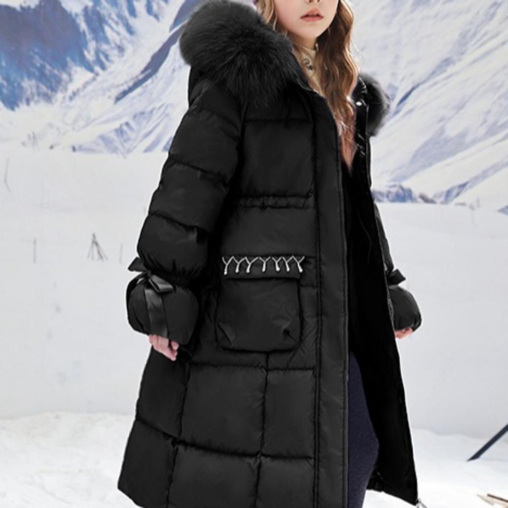 Children's Down Jacket, Winter Clothing, Girls' Coat with Large Fur Collar