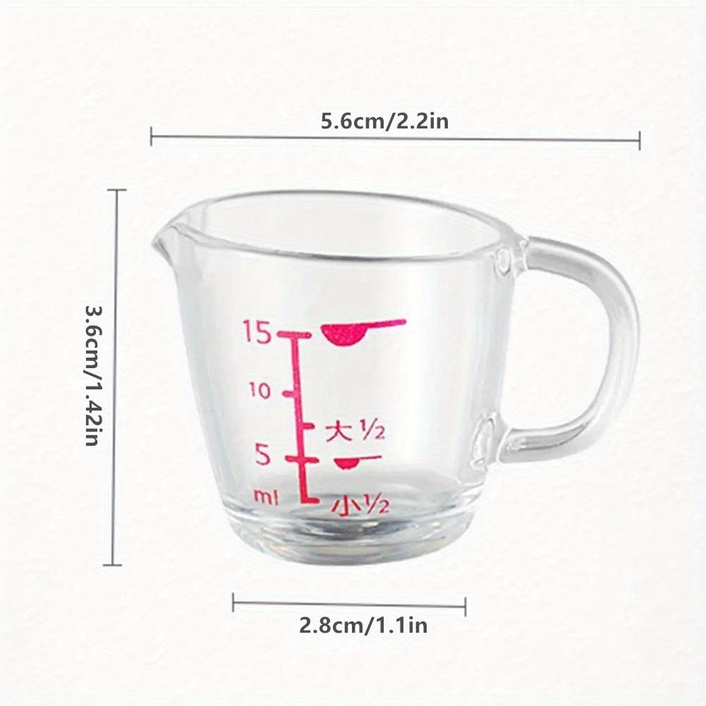 2pcs Baking Measuring Cup Small Milk Cup Mini Graduated Coffee Measuring Cup Pointed Beaker 15ml