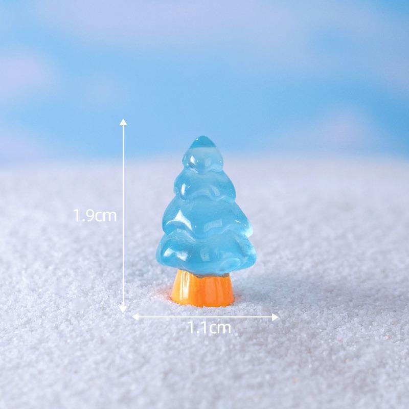 Micro-landscape Miniature Christmas Tree Decorations Snow Scene Accessories Resin Handicrafts Luminous Small Ornaments