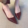 Commuter Black Versatile High Heels Women's Pointed Head Shallow Mouth One Pedal Professional Mary Jane Single Shoes