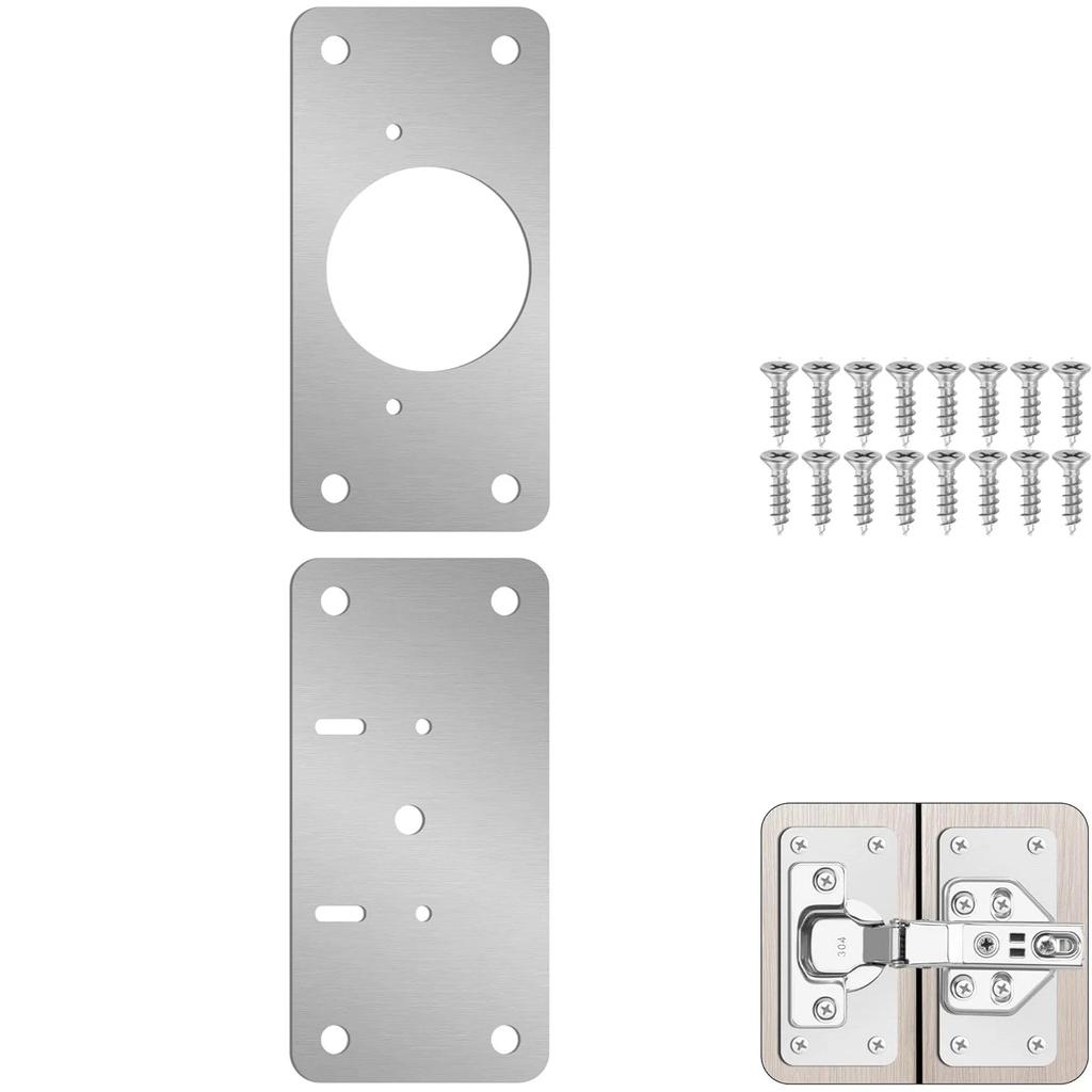 2/4/8/12pcs Cabinet Door Hinge Repair Plate Kitchen Cabinet Door Locker Hinge Fixing Plate Cabinet Door Hinge Repair Bracket