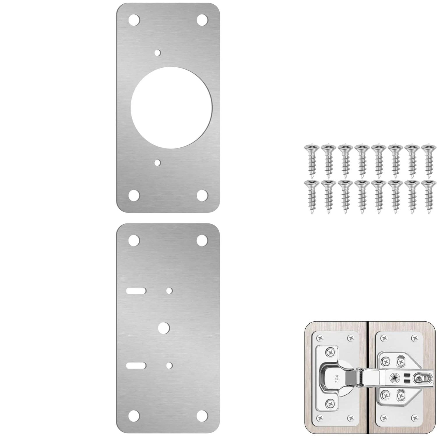 2/4/8/12pcs Cabinet Door Hinge Repair Plate Kitchen Cabinet Door Locker Hinge Fixing Plate Cabinet Door Hinge Repair Bracket